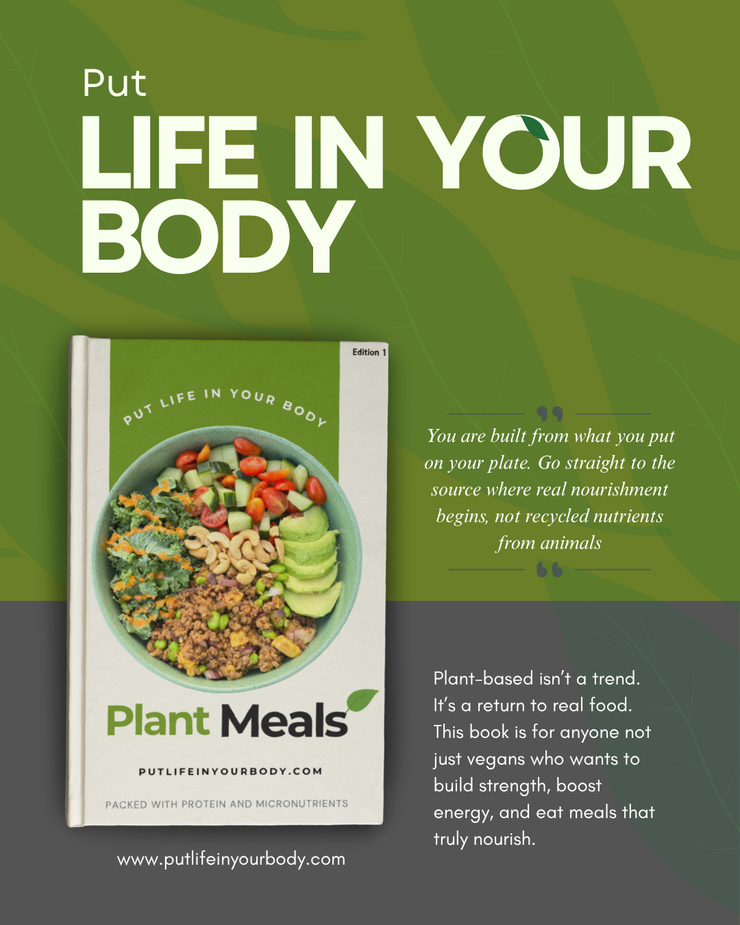 Put Life in Your Body Recipe Book (1st Edition)